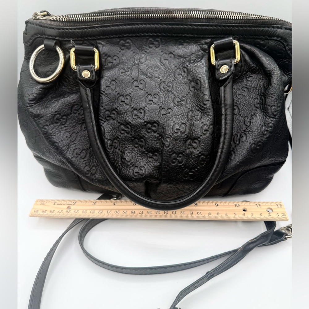 Gucci Black Guccissima Leather Medium Sukey 2-way Satchel Bag - Picture 2 of 13